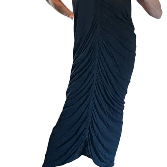 Vintage Ferrara Black Body Con Dress with Silver Mesh Details Small/Medium - Picture 7 of 7